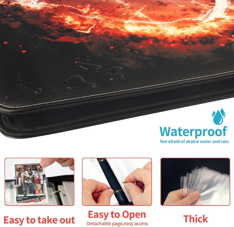 CDROPS Card Binder Compatible with Football Card, Trading Card, MTG and Other TCG, Fits 900 Cards with 50 Removable Pages, Card Holder Collector for Standard Size Card - Image 4